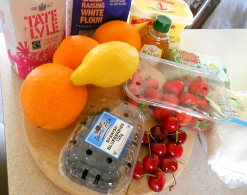 Ingredients for '5-a-day' cake